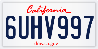 CA license plate 6UHV997