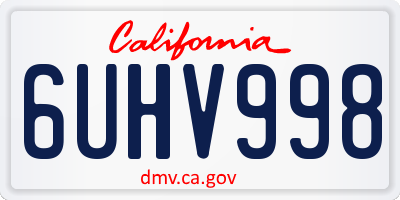 CA license plate 6UHV998