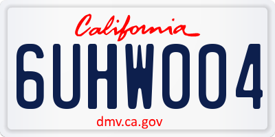 CA license plate 6UHW004
