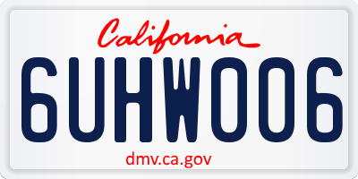 CA license plate 6UHW006