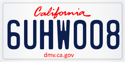 CA license plate 6UHW008