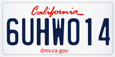 CA license plate 6UHW014