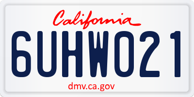 CA license plate 6UHW021