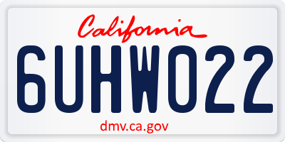 CA license plate 6UHW022