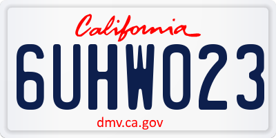 CA license plate 6UHW023