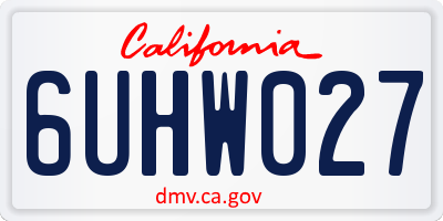 CA license plate 6UHW027