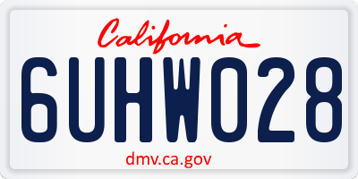 CA license plate 6UHW028