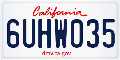 CA license plate 6UHW035