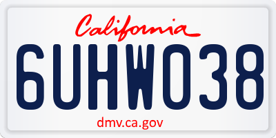 CA license plate 6UHW038