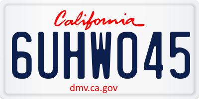 CA license plate 6UHW045