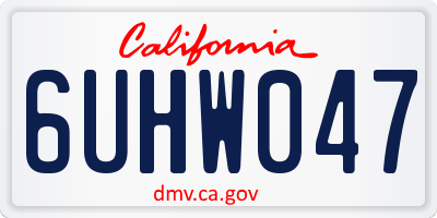CA license plate 6UHW047