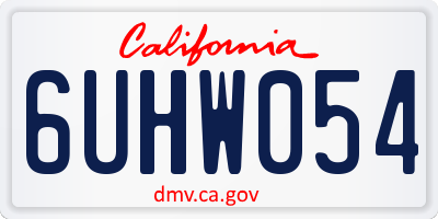 CA license plate 6UHW054