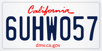 CA license plate 6UHW057