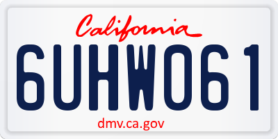 CA license plate 6UHW061