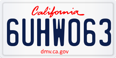 CA license plate 6UHW063