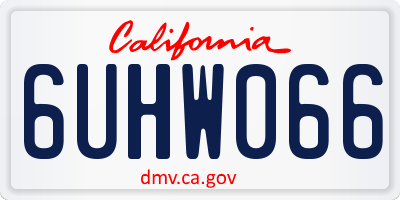 CA license plate 6UHW066