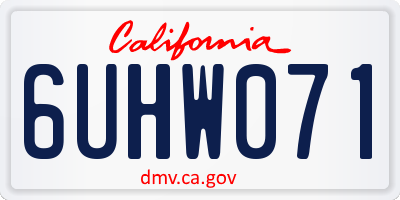 CA license plate 6UHW071