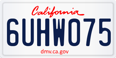 CA license plate 6UHW075