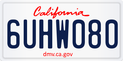 CA license plate 6UHW080
