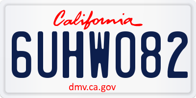 CA license plate 6UHW082