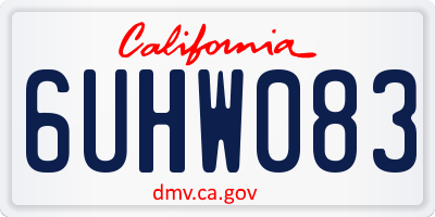 CA license plate 6UHW083