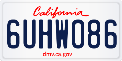 CA license plate 6UHW086