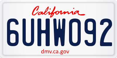 CA license plate 6UHW092