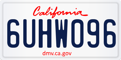 CA license plate 6UHW096