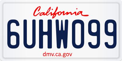 CA license plate 6UHW099
