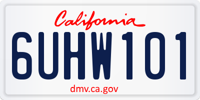 CA license plate 6UHW101