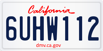 CA license plate 6UHW112