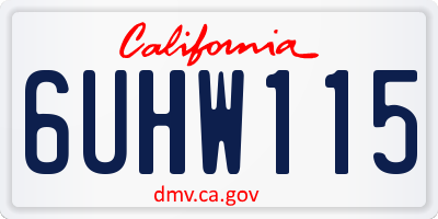 CA license plate 6UHW115