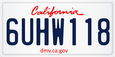 CA license plate 6UHW118