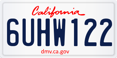 CA license plate 6UHW122