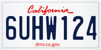CA license plate 6UHW124