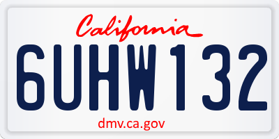 CA license plate 6UHW132
