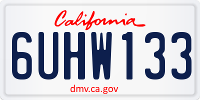 CA license plate 6UHW133