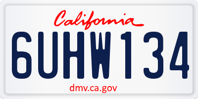 CA license plate 6UHW134