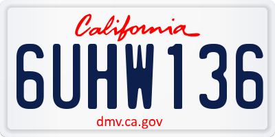 CA license plate 6UHW136