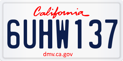 CA license plate 6UHW137