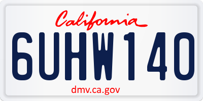 CA license plate 6UHW140