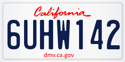 CA license plate 6UHW142