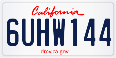 CA license plate 6UHW144
