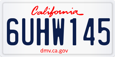 CA license plate 6UHW145