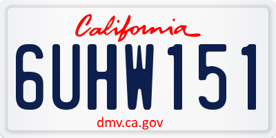 CA license plate 6UHW151