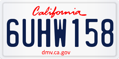 CA license plate 6UHW158