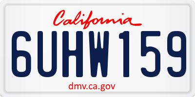 CA license plate 6UHW159