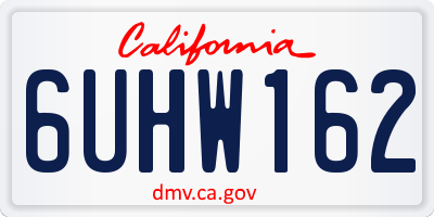 CA license plate 6UHW162