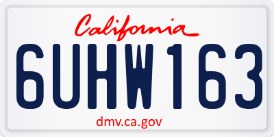 CA license plate 6UHW163