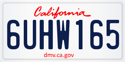 CA license plate 6UHW165